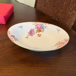 Vintage Epiag Czechoslovakia Bridal Rose Oval Serving Bowl Fine Porcelain China